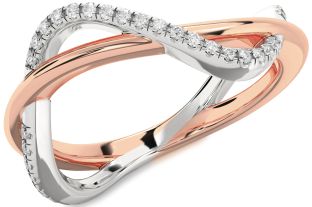 Diamond Platinum & Rose Gold Infinity Ring