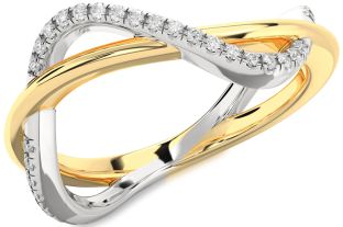 Diamond Platinum & Yellow Gold Infinity Ring
