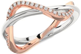 Diamond Platinum & Rose Gold Infinity Ring