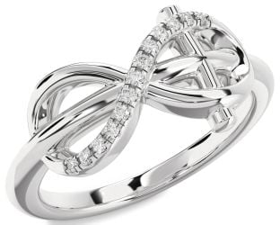Diamond White Gold Infinity Cross Ring