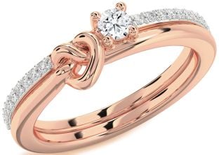 Diamond Rose Gold Heart Knot Promise Ring