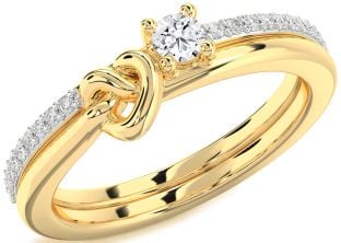 Diamond Gold Heart Knot Promise Ring