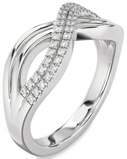 Diamond Platinum Infinity Round Ring