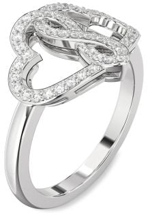 Diamond Platinum Heart Infinity Ring