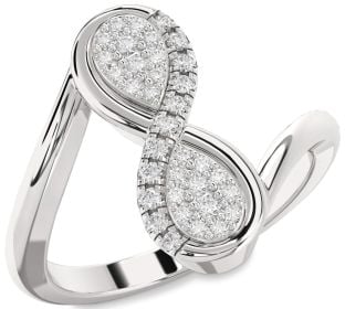 Diamond Platinum Infinity Round Ring