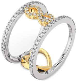 Diamond Platinum & Yellow Gold Heart Infinity Ring