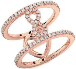 Diamond Rose Gold Heart Infinity Ring