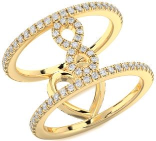 Diamond Gold Heart Infinity Ring