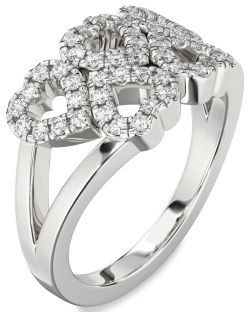 Diamond Platinum Heart Ring