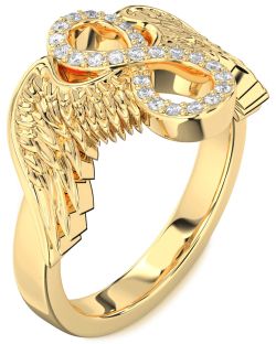 Diamond Gold Infinity Wings Ring