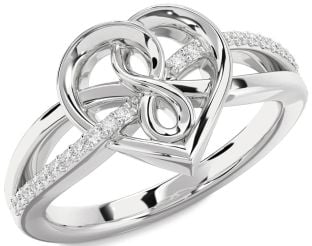 Diamond Platinum Heart Infinity Ring