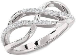 Diamond Platinum Infinity Round Ring