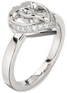 Diamond Platinum Heart Infinity Ring