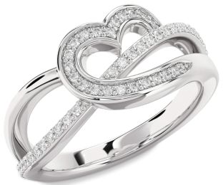 Diamond Platinum Heart Infinity Ring