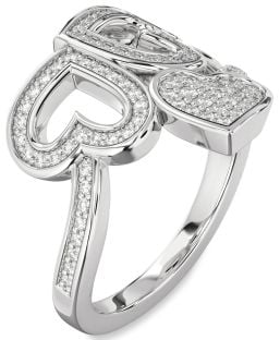 Diamond Platinum Heart Pave Ring