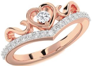 Diamond Rose Gold Heart Infinity Pave Promise Ring