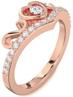 Diamond Rose Gold Heart Infinity Pave Promise Ring
