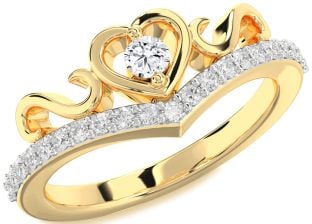 Diamond Gold Heart Infinity Pave Promise Ring