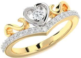 Diamond Platinum & Yellow Gold Heart Infinity Pave Promise Ring