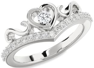 Diamond Platinum Heart Infinity Pave Promise Ring
