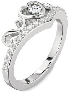 Diamond Platinum Heart Infinity Pave Promise Ring