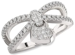 Diamond Platinum Heart Lock Ring