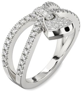 Diamond Platinum Heart Lock Ring