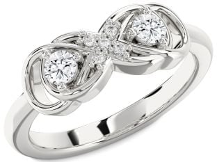 Diamond Platinum Infinity Round Two Stone Ring