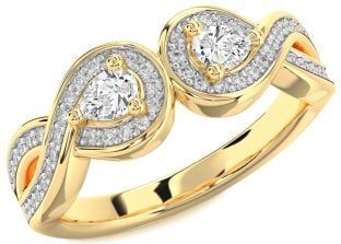 Diamond Gold Infinity Pear Two Stone Ring