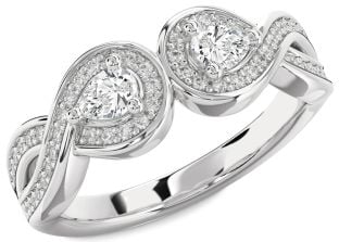 Diamond Platinum Infinity Pear Two Stone Ring