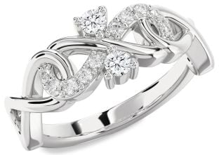 Diamond Platinum Infinity Round Two Stone Ring