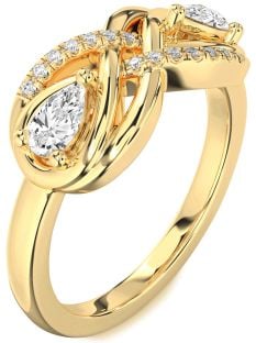 Diamond Gold Infinity Pear Two Stone Ring