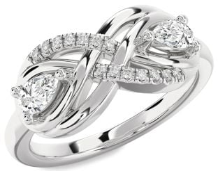 Diamond Platinum Infinity Pear Two Stone Ring