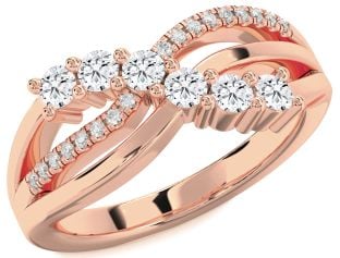 Diamond Rose Gold Infinity Round Promise Ring