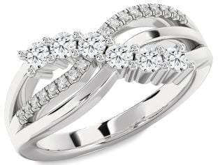 Diamond Platinum Infinity Round Promise Ring
