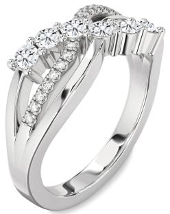 Diamond Platinum Infinity Round Promise Ring