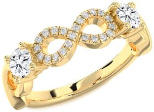 Diamond Gold Infinity Round Two Stone Ring