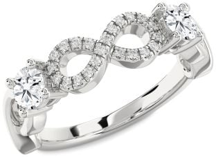 Diamond Platinum Infinity Round Two Stone Ring