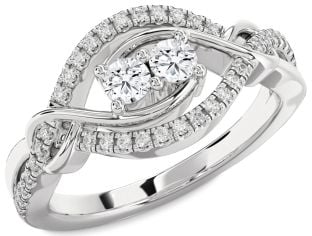 Diamond Platinum Round Two Stone Ring