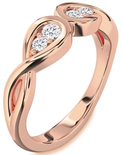 Diamond Rose Gold Infinity Round Two Stone Ring