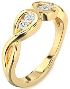 Diamond Gold Infinity Round Two Stone Ring