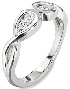 Diamond Platinum Infinity Round Two Stone Ring