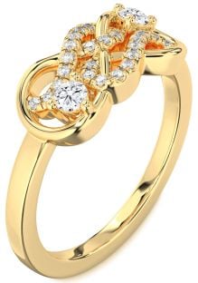 Diamond Gold Infinity Round Two Stone Ring