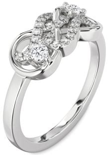 Diamond Platinum Infinity Round Two Stone Ring