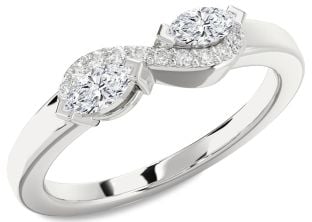 Diamond Platinum Marquise Two Stone Ring
