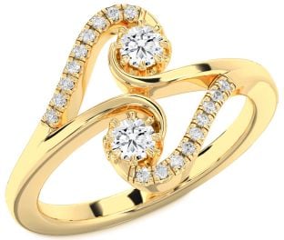 Diamond Gold Round Two Stone Ring