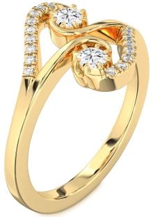 Diamond Gold Round Two Stone Ring