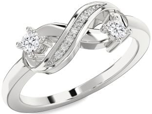 Diamond Platinum Infinity Round Two Stone Ring