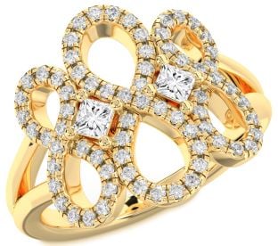 Diamond Gold Infinity Princess Two Stone Ring