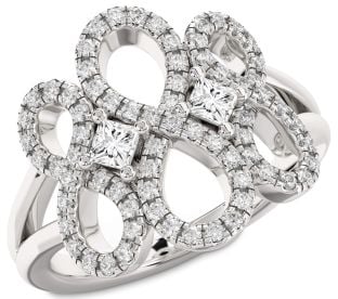 Diamond Platinum Infinity Princess Two Stone Ring